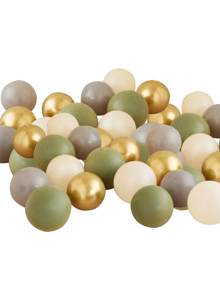 40 Pack of Green Gold and Sand Balloons - Main Image