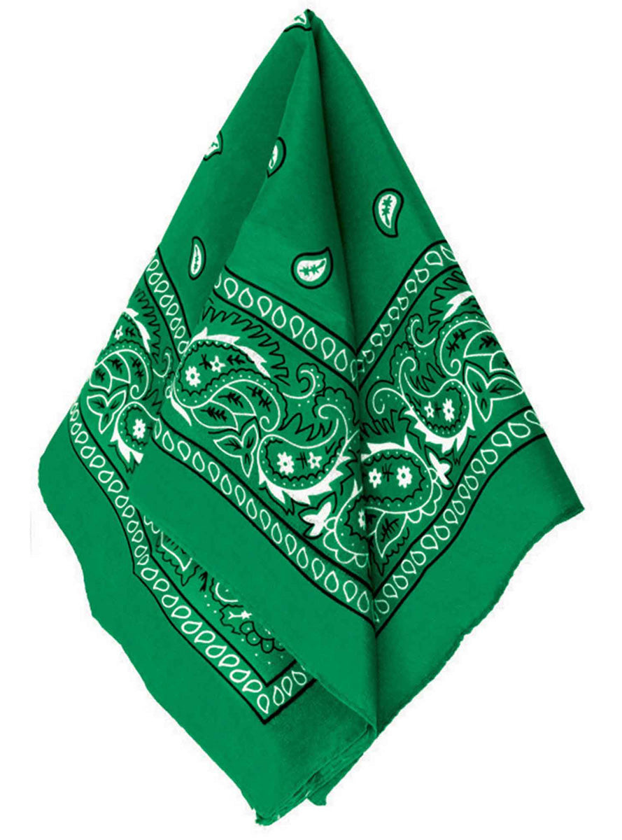 Green Paisley Print Bandanna Accessory