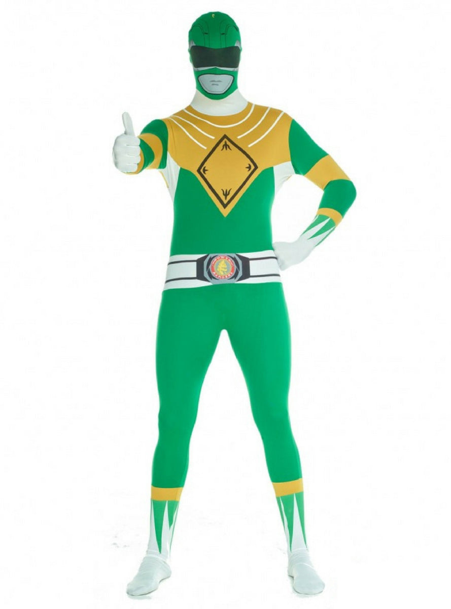Plus Size Green Mens Power Ranger Morphsuit - Alternate Image 2