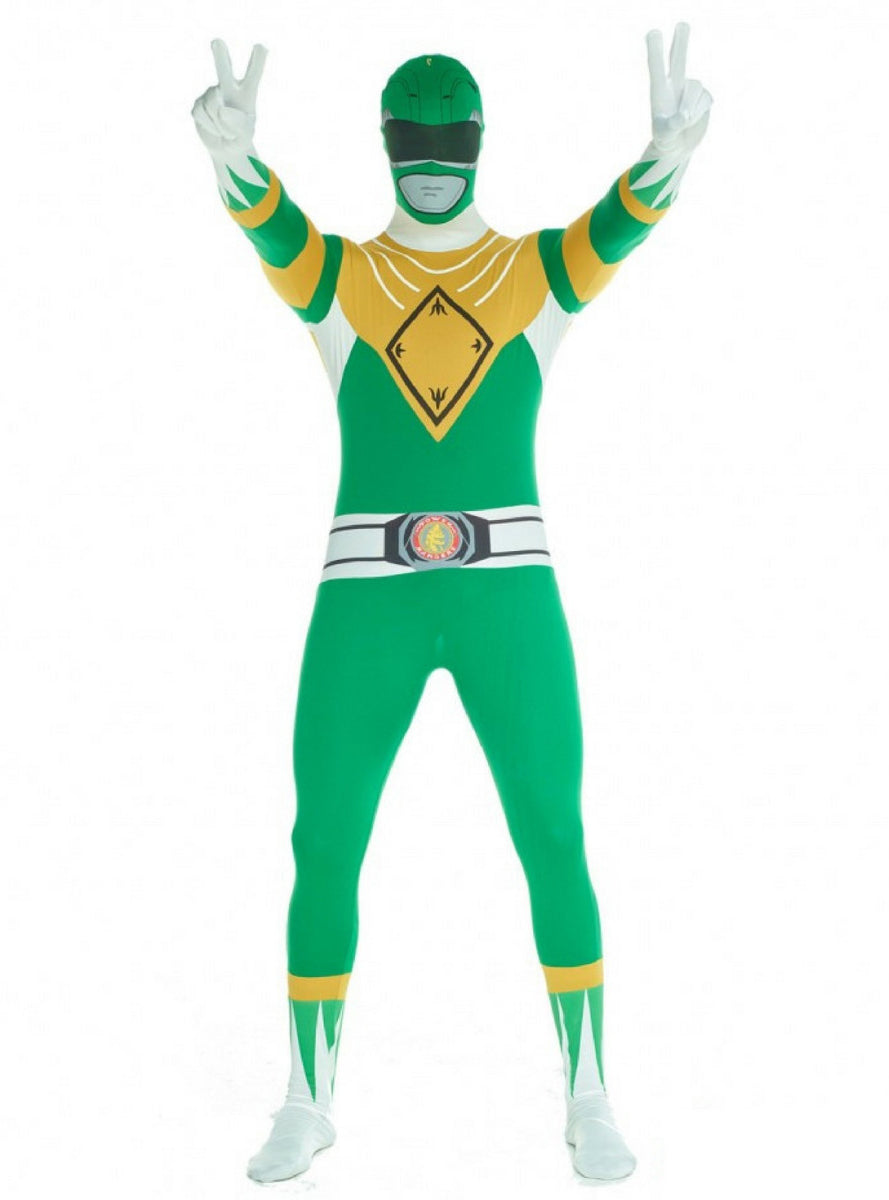 Plus Size Green Mens Power Ranger Morphsuit - Main Image