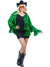 Green Fringed Womens Festival Costume Jacket - Main Image