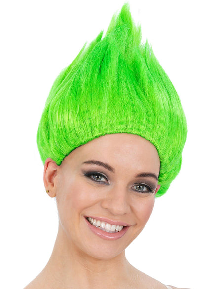 Adults Green Spiked Troll Costume Wig