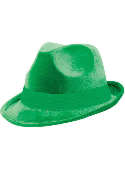 Green Velour Fedora Hat
