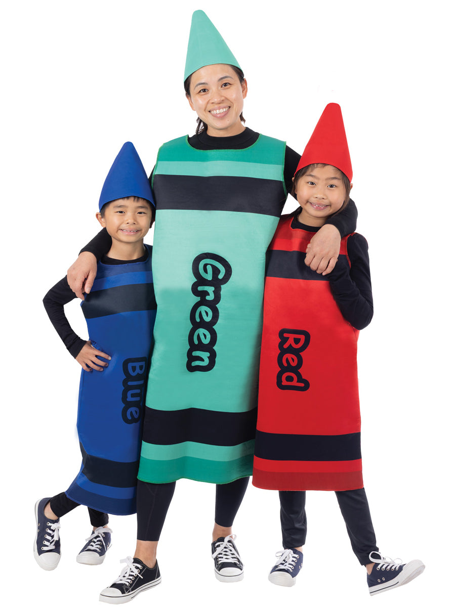 Green Crayon Adults Book Week Tabard Costume - Group Image 2