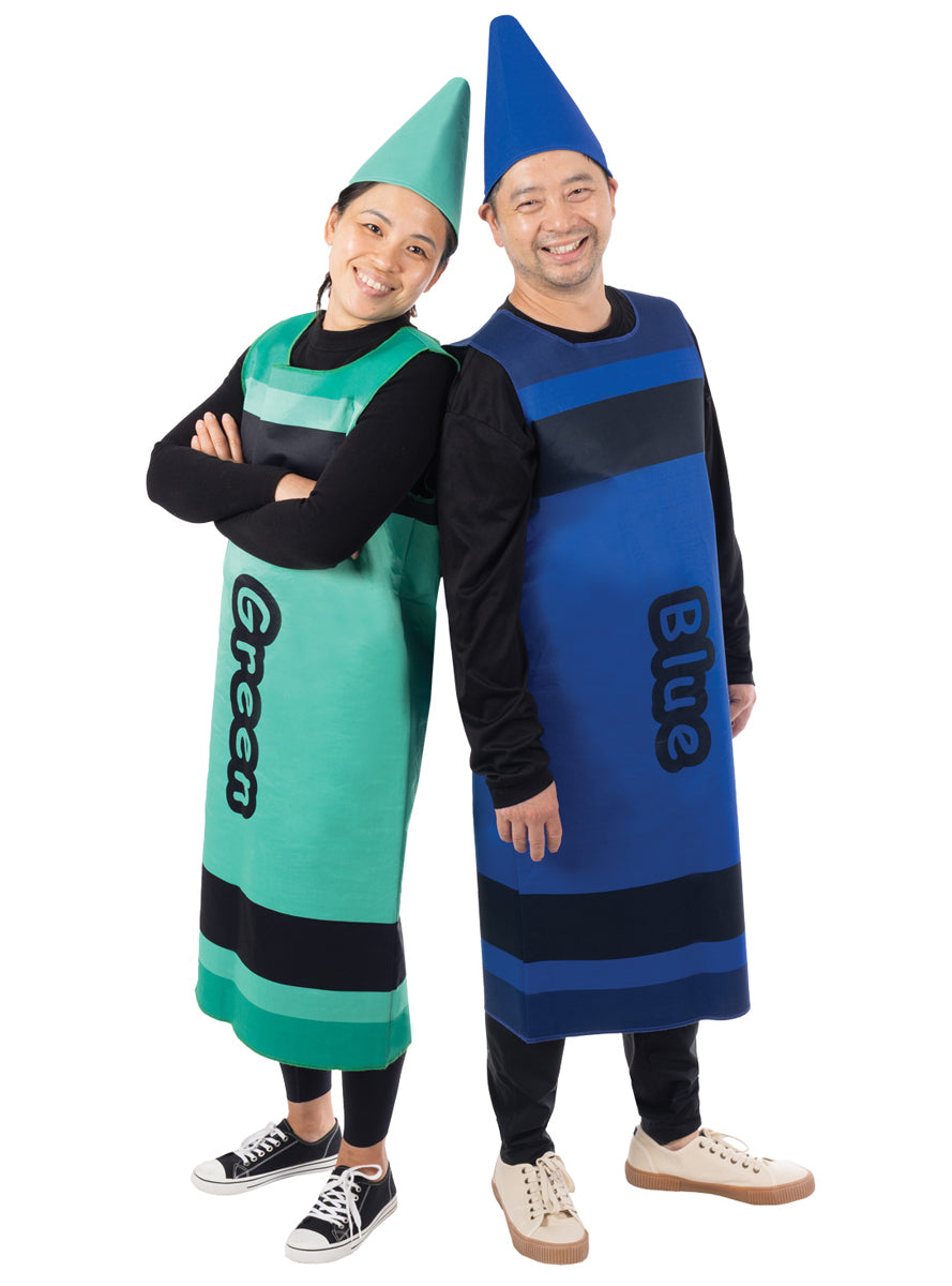 Green Crayon Adults Book Week Tabard Costume - Group Image