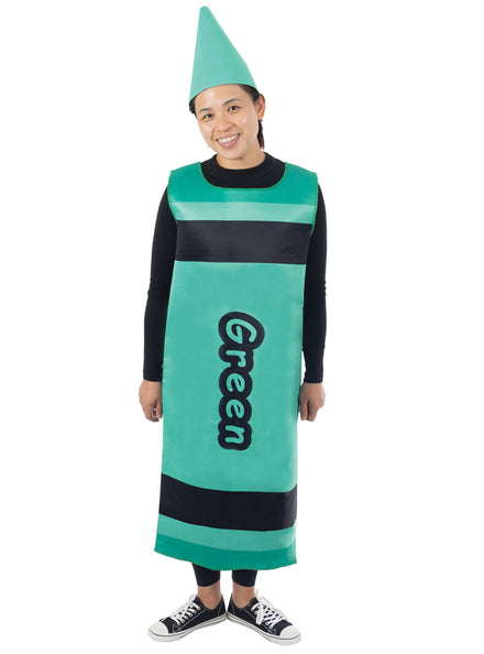 Green Crayon Adults Book Week Tabard Costume - Main Image