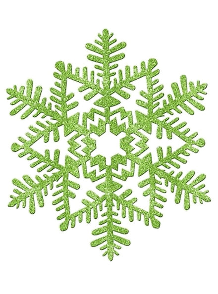 Green Glitter 16cm Christmas Snow Flake Decoration