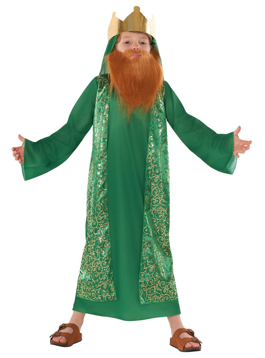 Boys Green Nativity King Biblical Christmas Costume Main Image