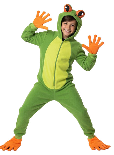 Kids Green Tree Frog Animal Costume Onesie
