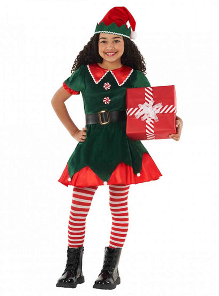 Girls Green Workshop Elf Christmas Costume