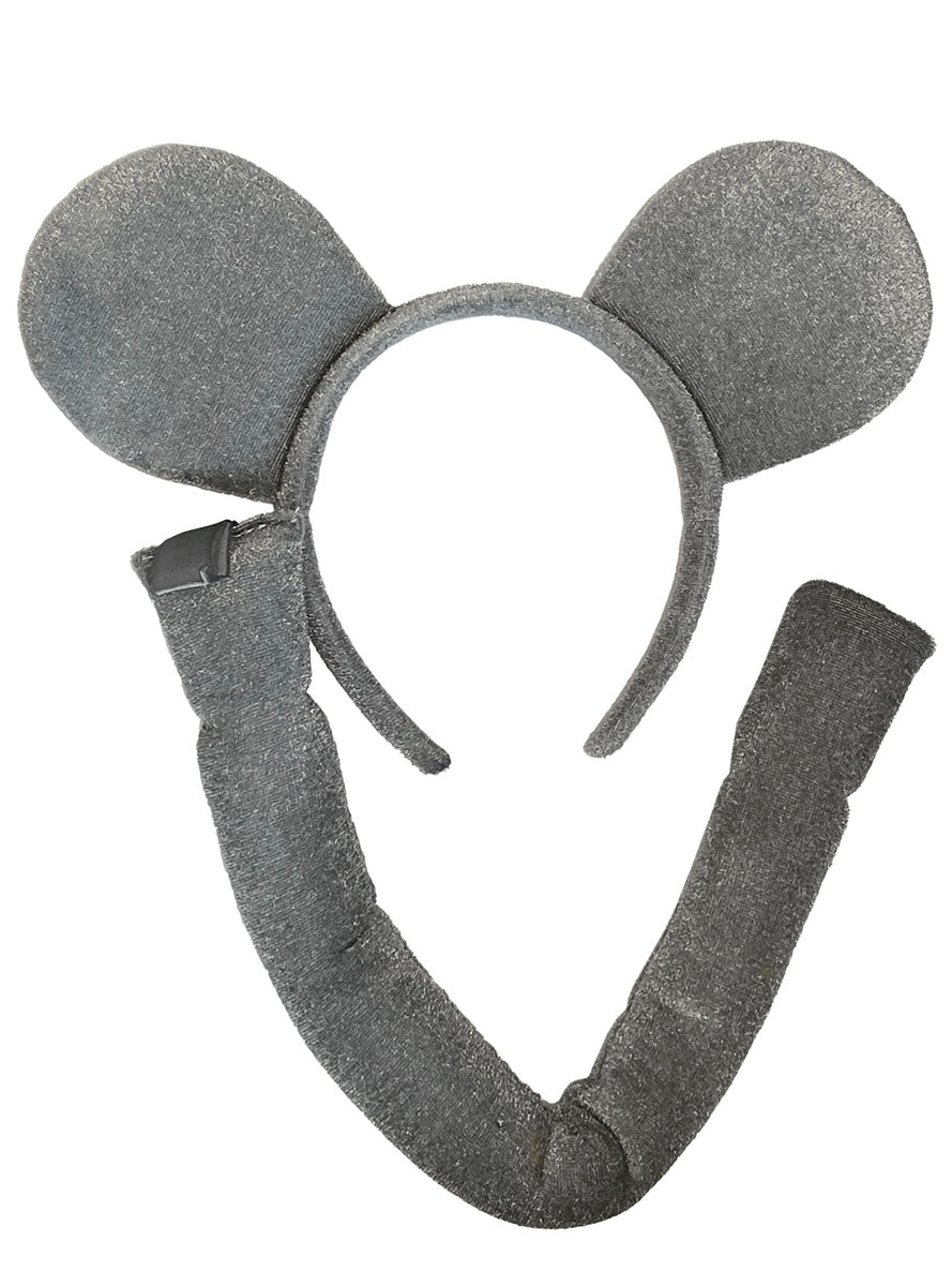 2 Piece Grey Mouse Ears and Tail Set