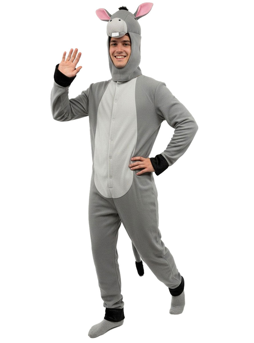 Plus Size Adults Grey Donkey Animal Costume Onesie