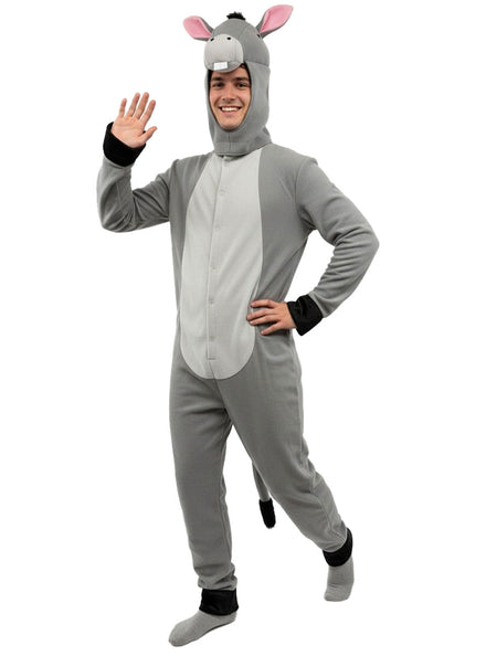 Plus Size Adults Grey Donkey Animal Costume Onesie