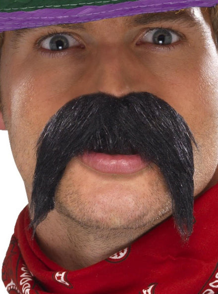 Mexican Gringo Black Bushy Costume Moustache