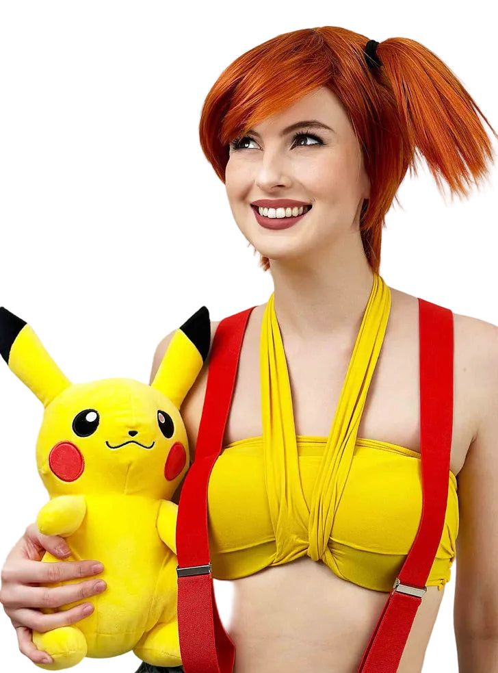 Gym Leader Womens Copper Cosplay Costume Wig with Ponytail - Alternative Image