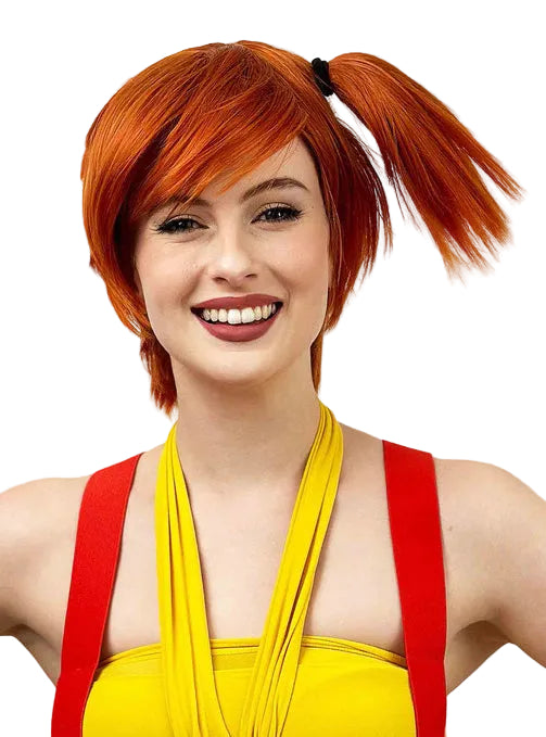 Gym Leader Womens Copper Cosplay Costume Wig with Ponytail - Main Image