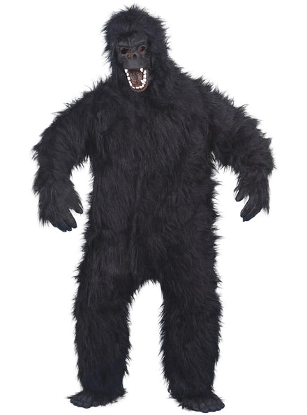 Adults hairy black gorilla animal suit costume - Main image