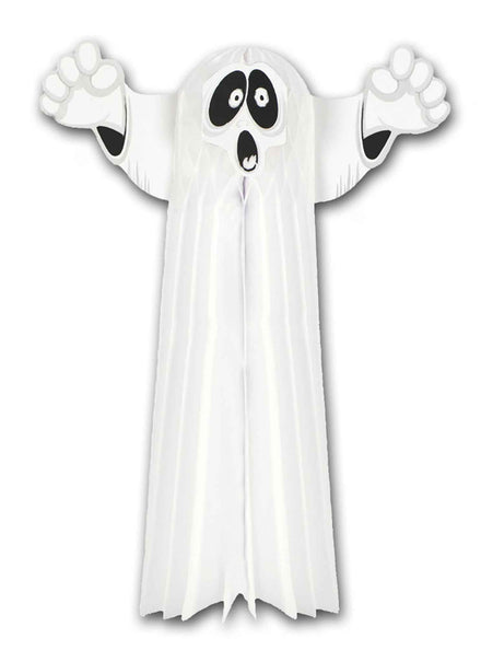 Halloween 58cm White Honeycomb Ghost Decoration - Main Image