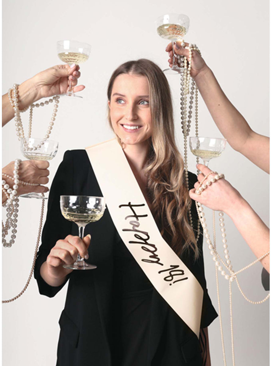 Happy 18th Pink Milestone Birthday Party Sash - Main Image