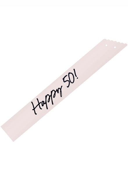 Happy 50th Pink Milestone Birthday Party Sash - Main Image