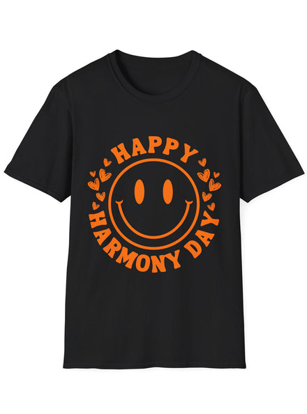 Happy Harmony Day Smiley Adults Plus Size Black Shirt