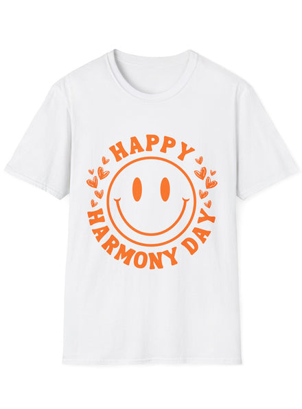 Happy Harmony Day Smiley Adults Plus Size White Shirt