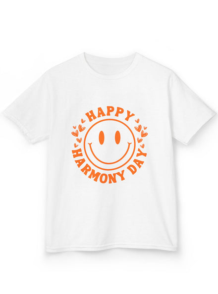 Happy Harmony Day Smiley Teens White Shirt