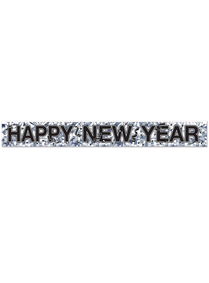 Silver Happy New Year Banner - Main Image