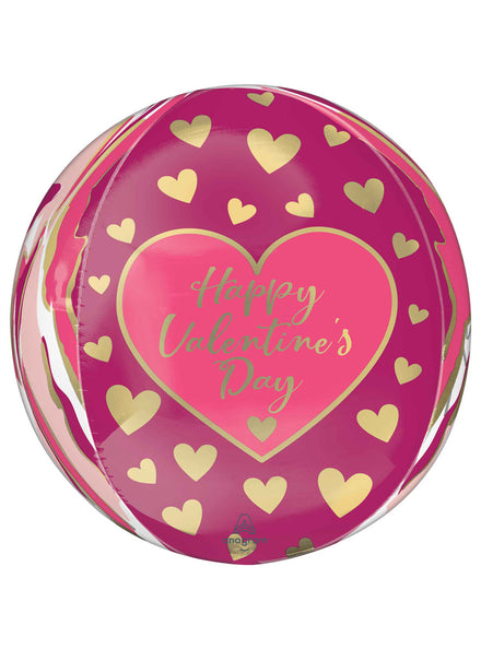 Happy Valentines Day Abstract Marble 40cm Orbz Balloon - Main Image