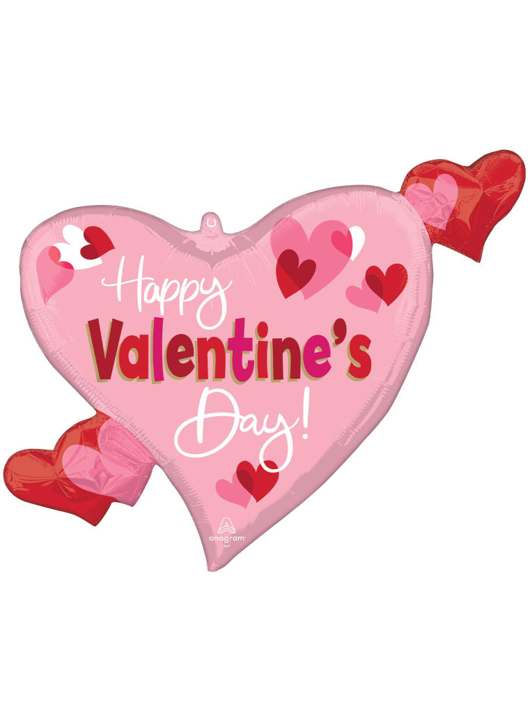 Happy Valentines Day Playful Hearts 60cm Self Sealing Foil Balloon - Main Image