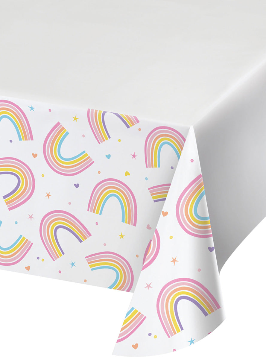 Happy Rainbow 223cm Plastic Table Cover – Main Image