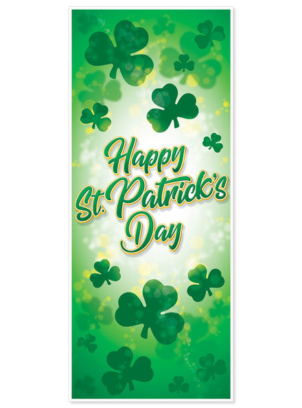 Happy St Patricks Day Green Shamrock Door Cover - Main Image