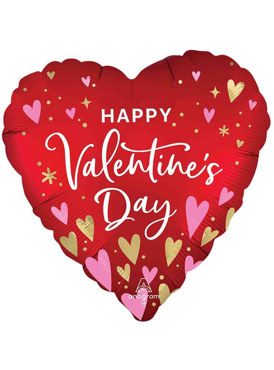 Happy Valentines Day Heartfelt Elegance 45cm Foil Balloon - Main Image