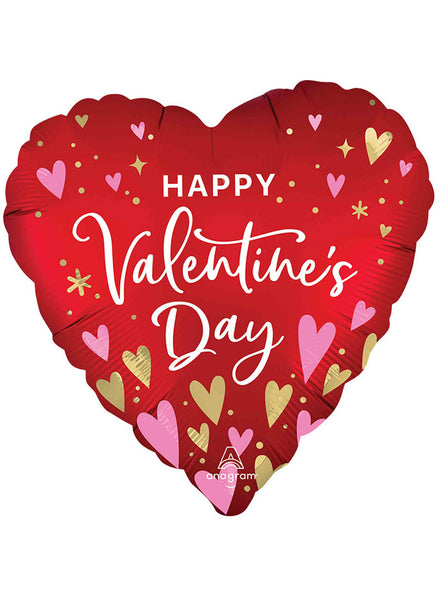 Happy Valentines Day Heartfelt Elegance 45cm Foil Balloon - Main Image