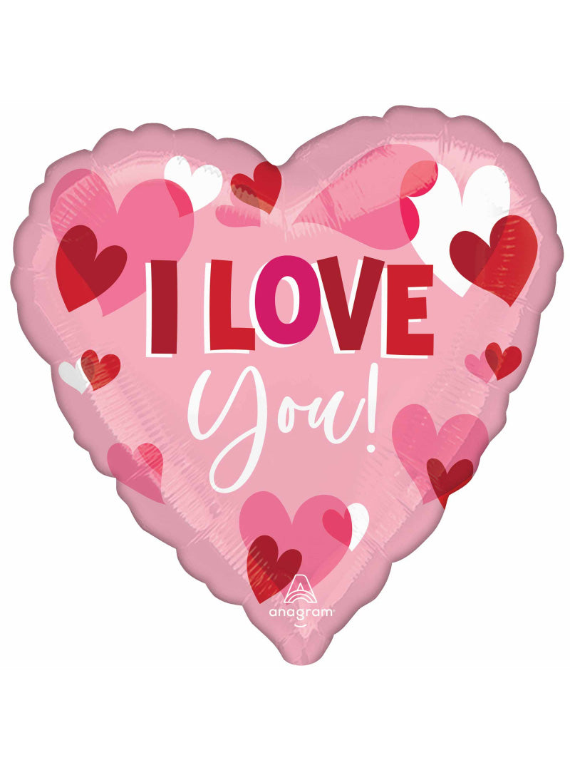 Happy Valentines Day Playful Hearts 71cm Jumbo Shape Foil Balloon - Main Image