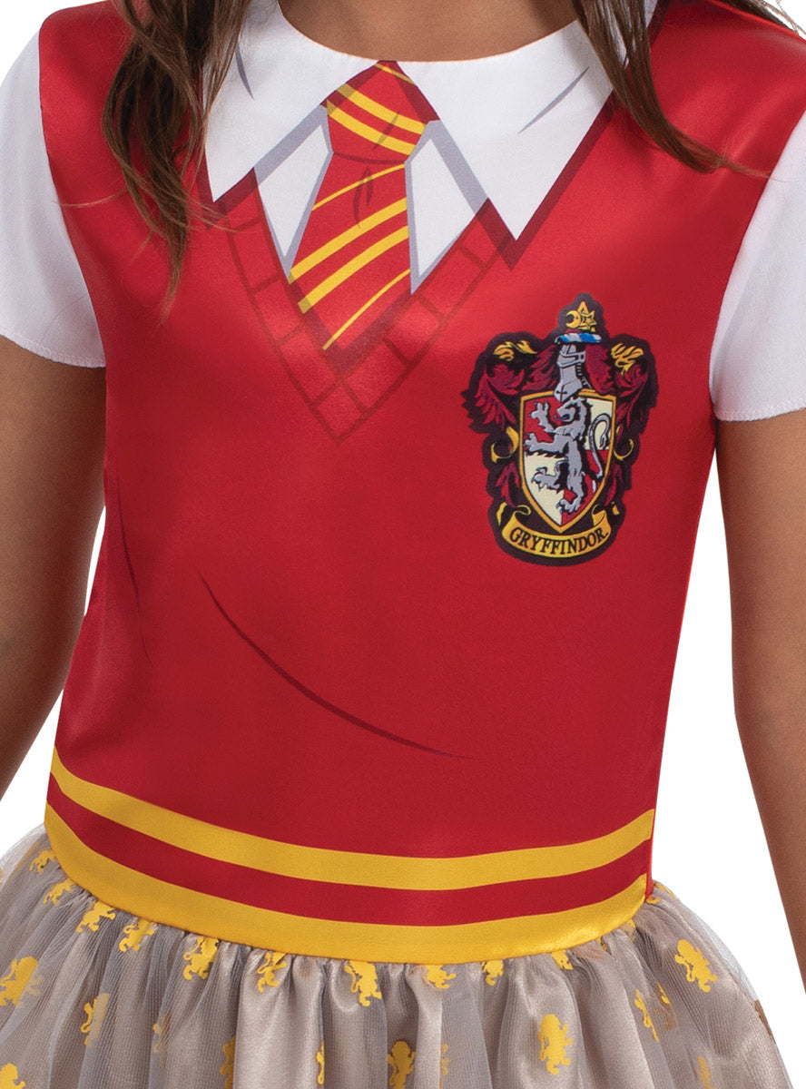 Girls Harry Potter Red Gryffindor Tutu Costume Dress - Close Image