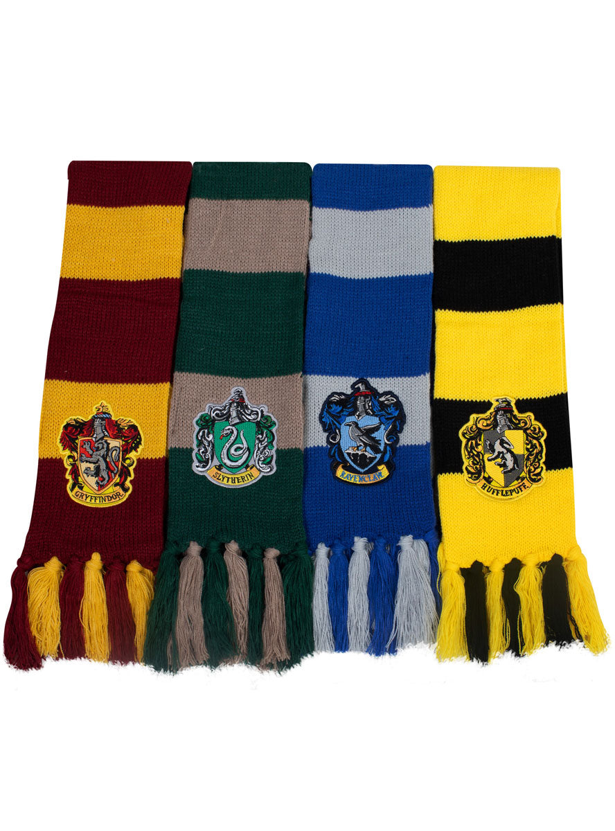 Deluxe Blue and Silver Knitted Ravenclaw Harry Potter Costume Scarf - Alternative Image