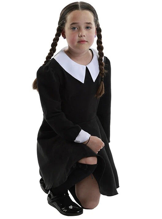 Haunted Child Girls Wednesday Addams Costume - Alternative Image