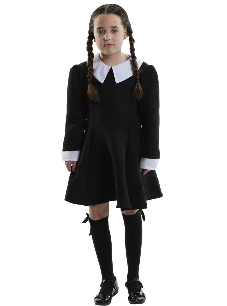 Haunted Child Girls Wednesday Addams Costume - Main Image