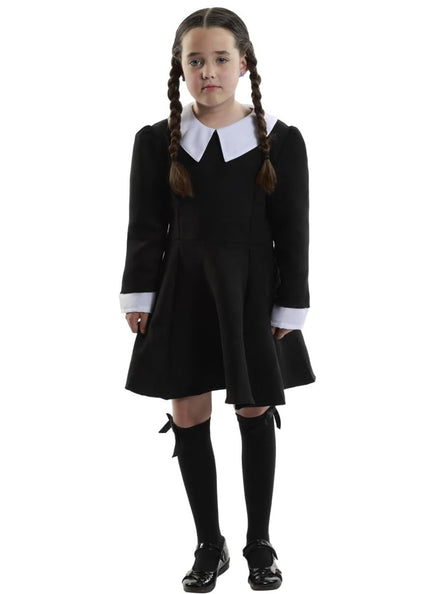 Haunted Child Girls Wednesday Addams Costume - Main Image