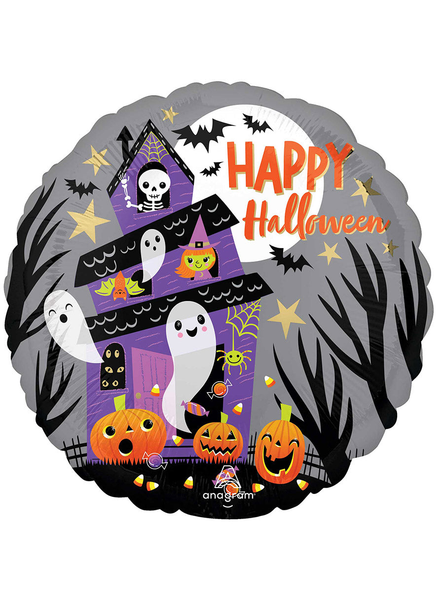 Haunted House Happy Halloween Balloon - Main Image