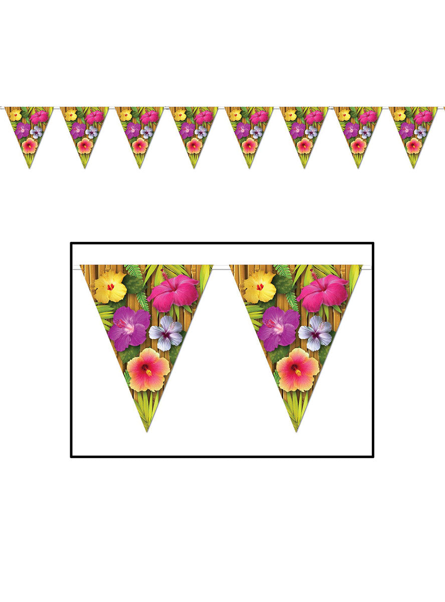 Hawaiian Luau Pennant Flag Bunting - Main Image