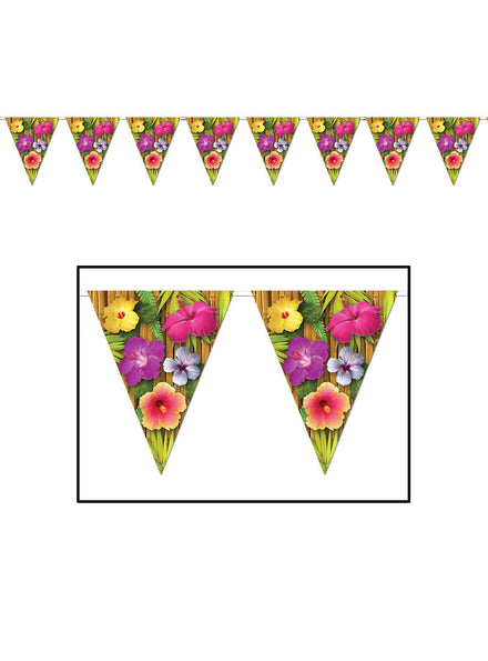 Hawaiian Luau Pennant Flag Bunting - Main Image