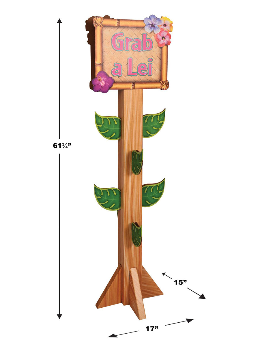Hawaiian Party 153cm Grab a Lei Station Prop - Dimensions Image
