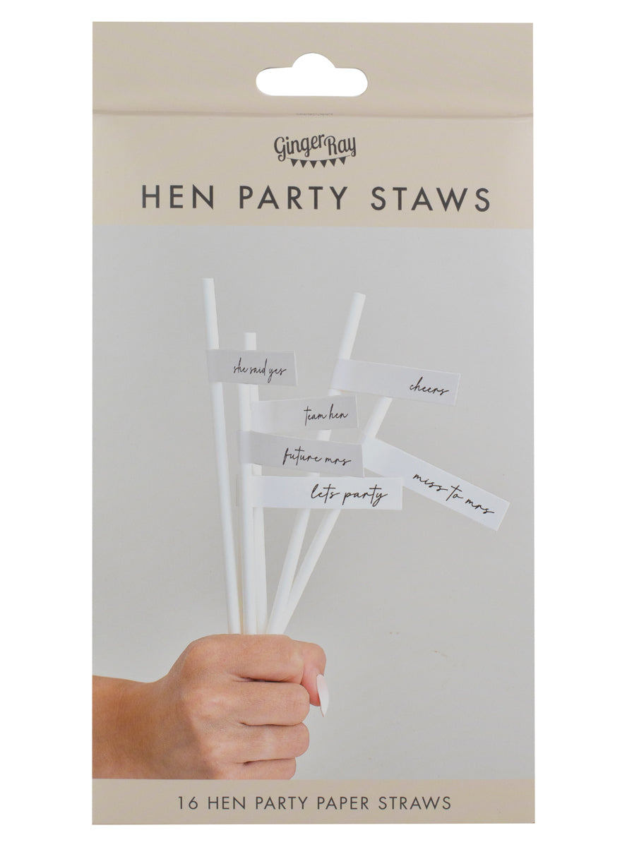 white paper flag wedding party straws - packaging image