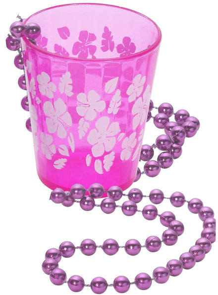 Hens Night Pink Hawaiian Shot Glass Necklace
