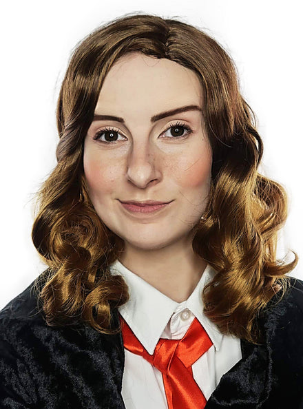 Hermione Womens Brown Curly Costume Wig - Main Image