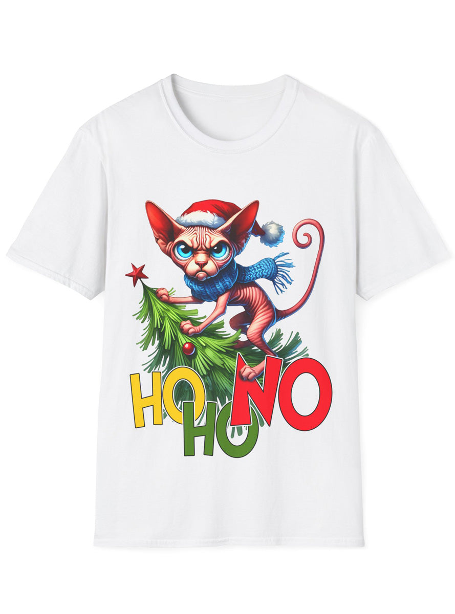 Ho Ho No Adults White Grumpy Cat Christmas T Shirt