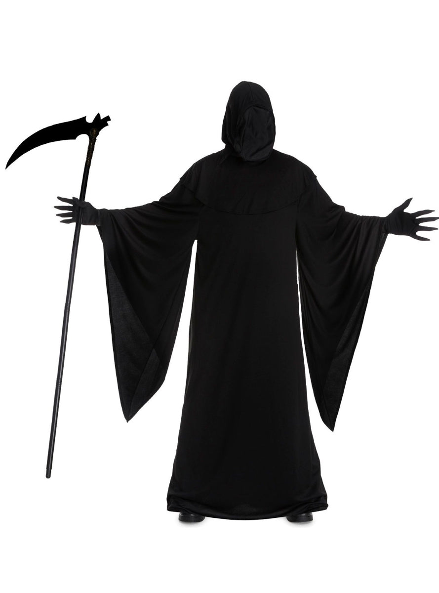 Plus Size Hooded Grim Reaper Mens Costume - Alternate Image
