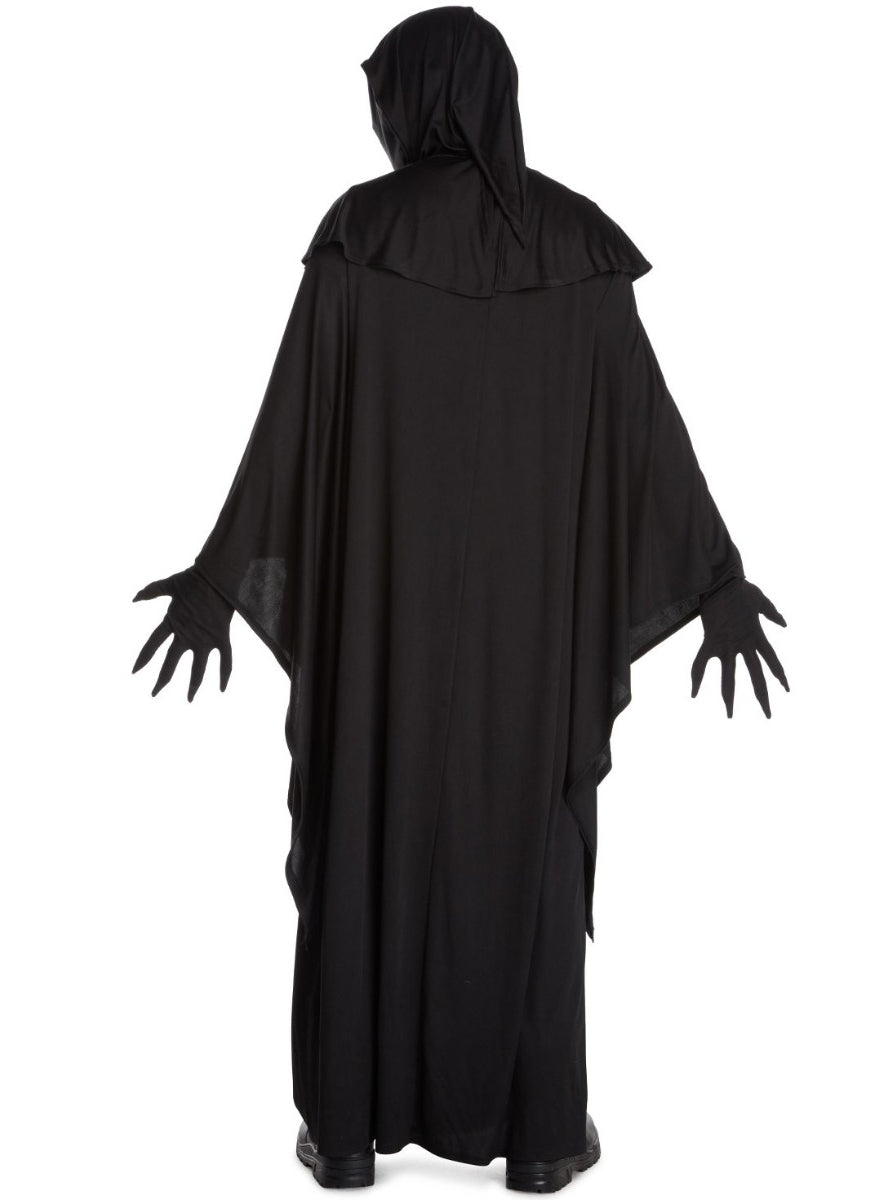 Plus Size Hooded Grim Reaper Mens Costume - Back Image